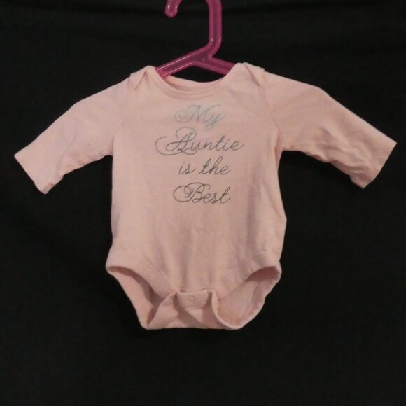 BABY GAP | 0-3 months | My Auntie Is The Best Pink Long Sleeve Bodysuit - Picture 2 of 16